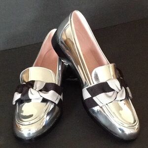 ♠️ kate spade - Silver Mirrored 'Leandra' Loafers